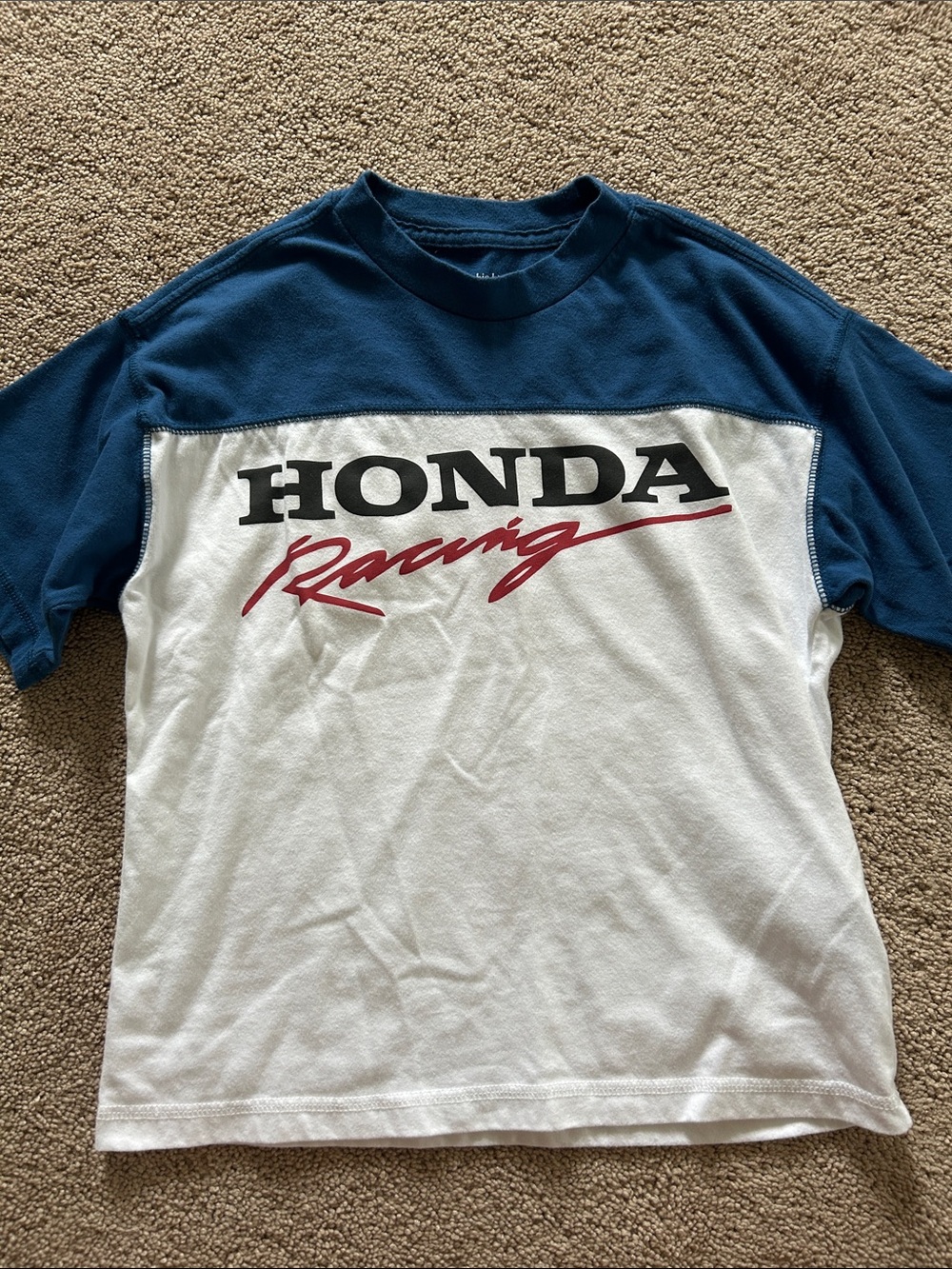 Abercrombie Kids Honda Racing Blue & White Colorblock Tee